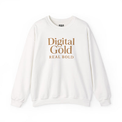 Sudadera de cuello redondo con diseño dorado digital: moda acogedora, regalo para amantes de la tecnología, cumpleaños y ropa informal, comodidad y estilo para el día a día. 