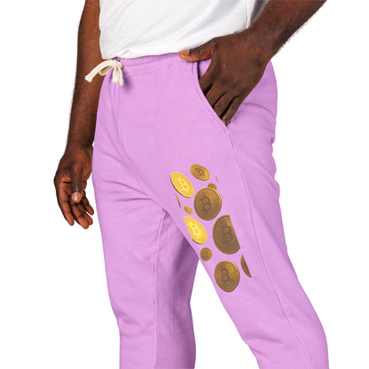 Criptomonedas/Bitcoin - Pantalones deportivos de polar teñidos en prenda