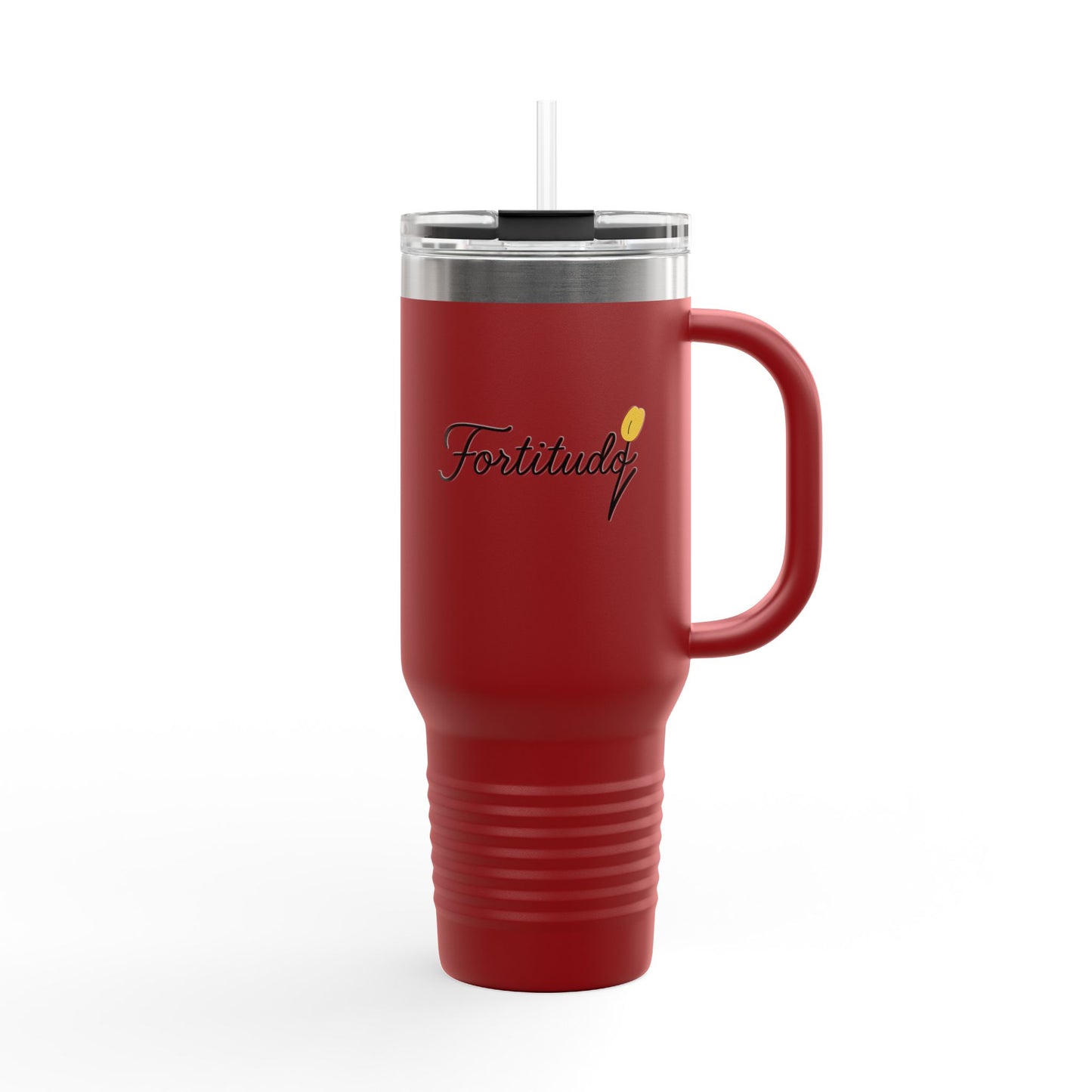 Fortitudo; "Strength" KATT Design, LLC - Insulated Travel Mug with Strength Motif - Perfect for Coffee Lovers, Gifts, On-the-Go Hydration, Outdoor Adventures