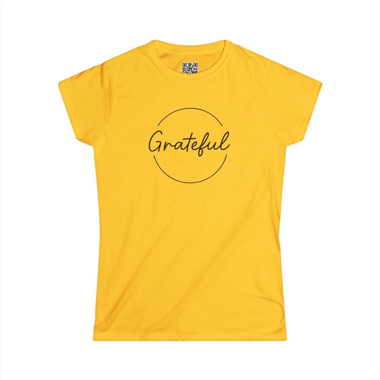 Grateful Women’s Softstyle Tee – Perfect for Everyday Wear, Gifts, Casual Outfits, Eco-Friendly Fashion, Inspirational Quote Shirt
