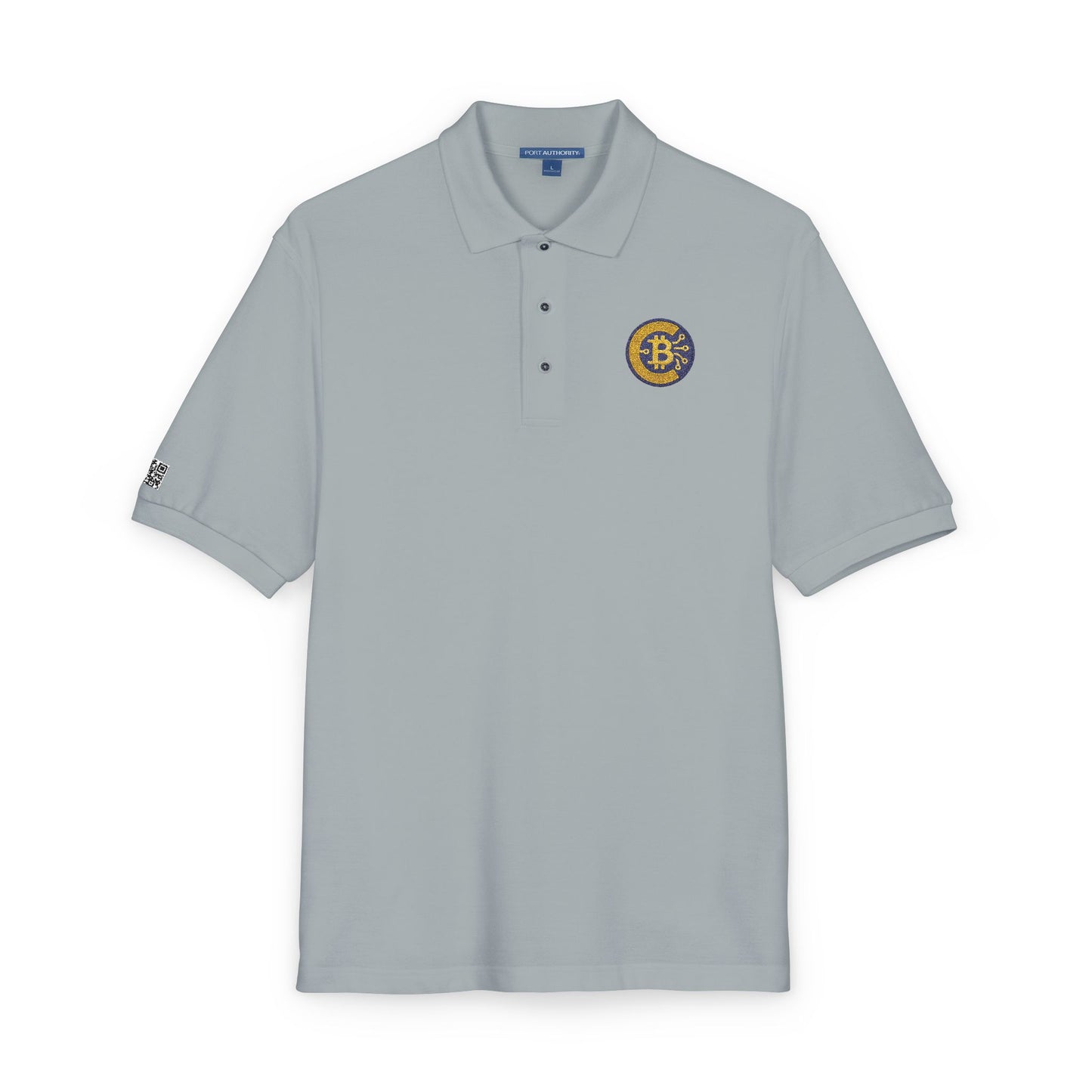 Crypto-Bitcoin Embroidered Polo Shirt, Casual Wear, Gift for Him, Everyday Outfit, Golf Fashion