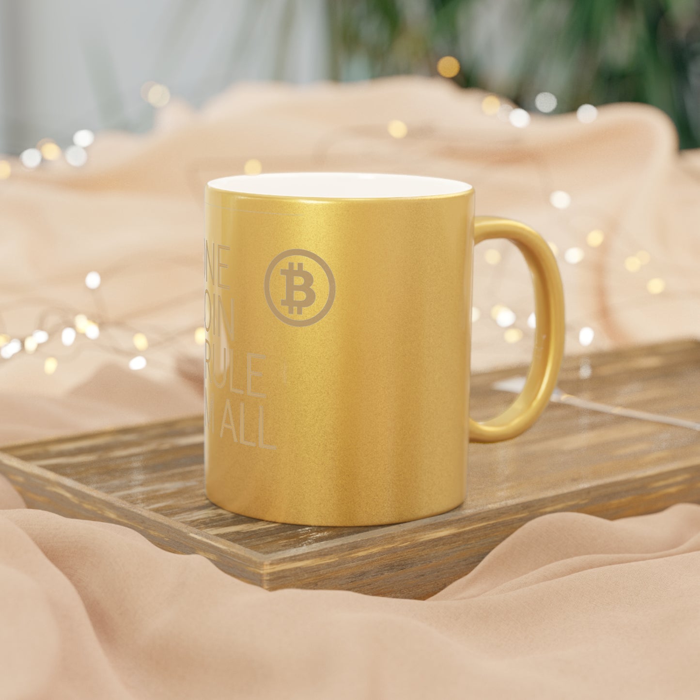 Bitcoin Metallic Mug - Gold/Silver Coffee Cup, Cryptocurrency Gift, Digital Currency Lover, Tech Enthusiast Mug