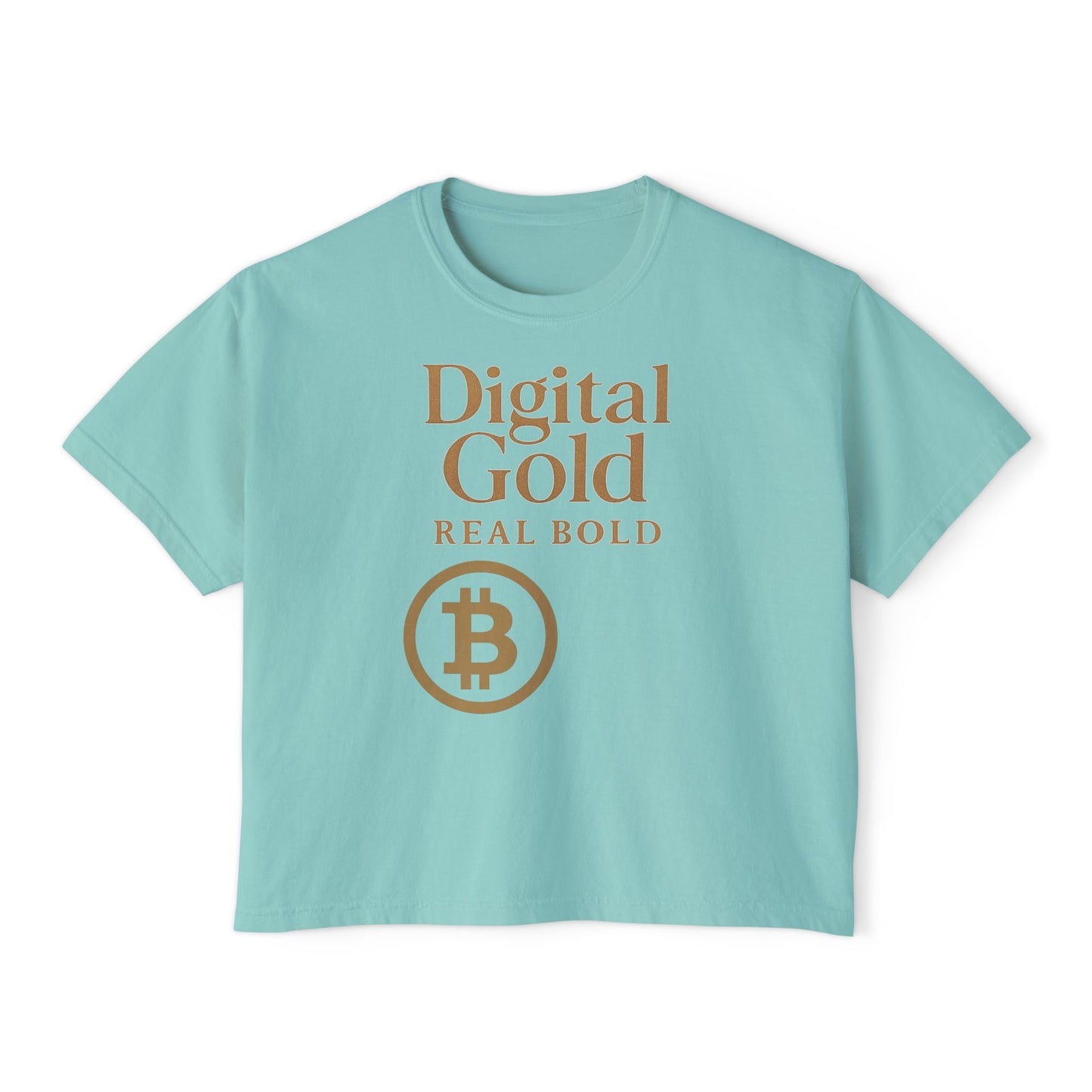 Digital Gold - Women's Boxy Tee, Inspirational Graphic Tee, Crypto Lover Gift, Everyday Wear, Motivational Shirt