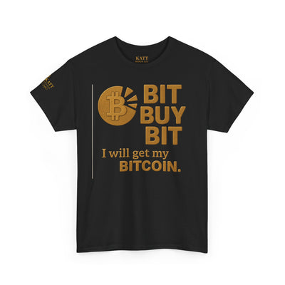 Camiseta unisex de algodón grueso con la frase "Bit Buy Bit" (Bitcoin)