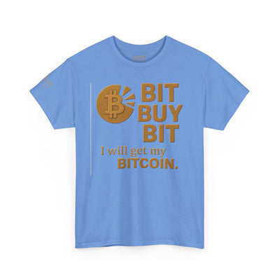 Camiseta unisex de algodón grueso con la frase "Bit Buy Bit" (Bitcoin)