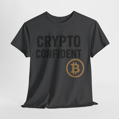 Camiseta unisex de algodón grueso Crypto Confident: amantes de las criptomonedas, ropa informal, entusiastas de la tecnología, camisetas de criptomonedas