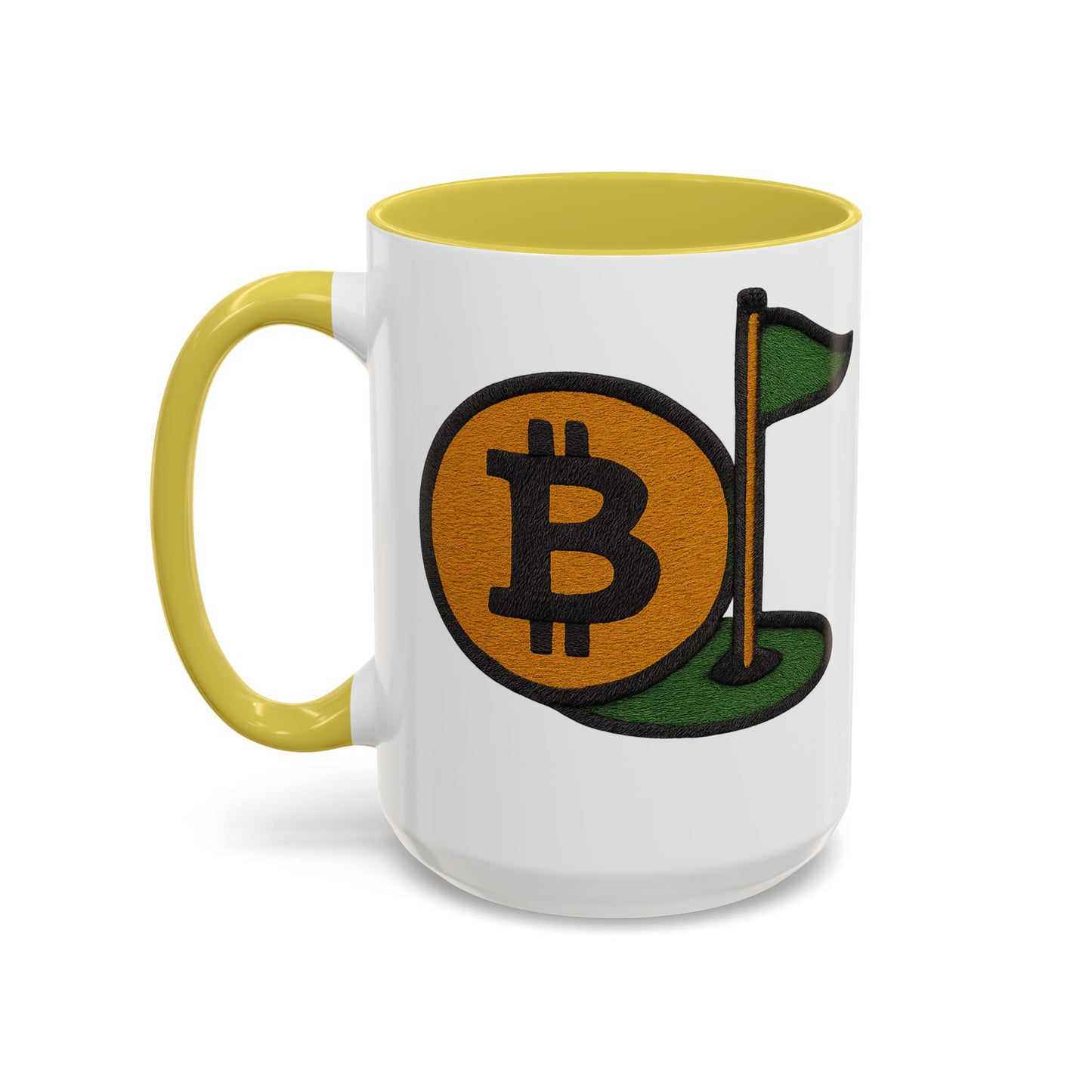 Colorful Bitcoin Golf Mug, Golf Lovers, Cryptocurrency Enthusiasts, Fun Gift for Holidays, Coffee Cup
