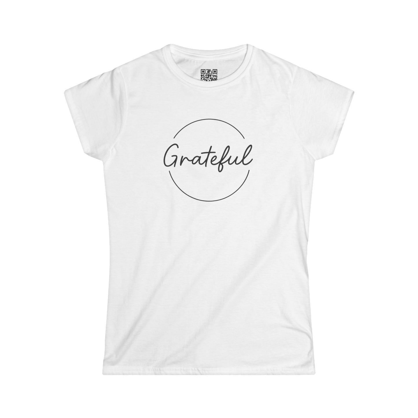 Grateful Women’s Softstyle Tee – Perfect for Everyday Wear, Gifts, Casual Outfits, Eco-Friendly Fashion, Inspirational Quote Shirt