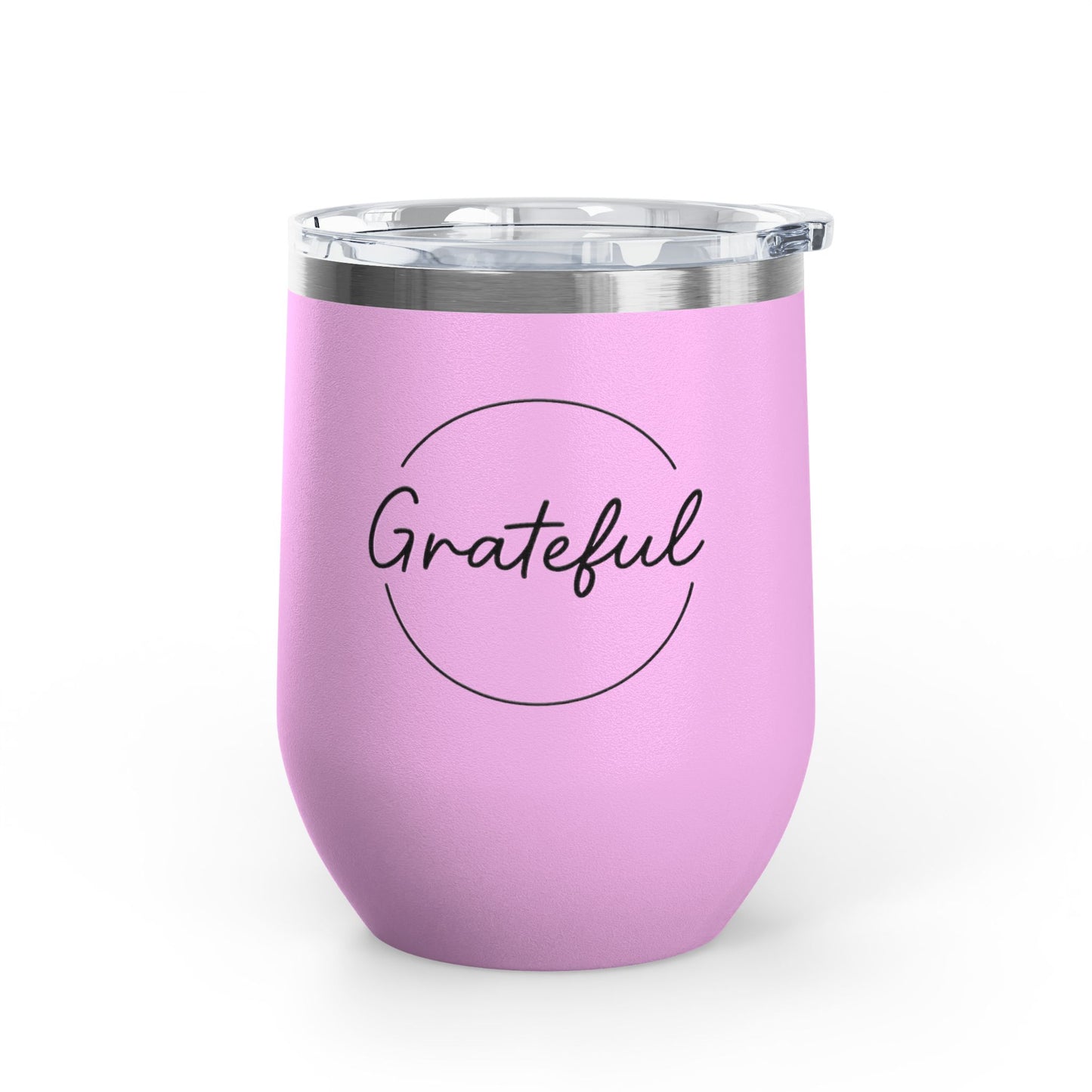 Grateful Wine Tumbler | 12oz Stainless Steel Insulated Cup, Birthday Gift, Wine Lover's Gift, Outdoor Events, Bachelorette Party Favor