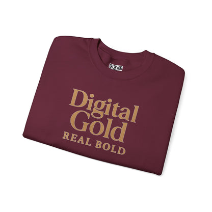Sudadera de cuello redondo con diseño dorado digital: moda acogedora, regalo para amantes de la tecnología, cumpleaños y ropa informal, comodidad y estilo para el día a día. 