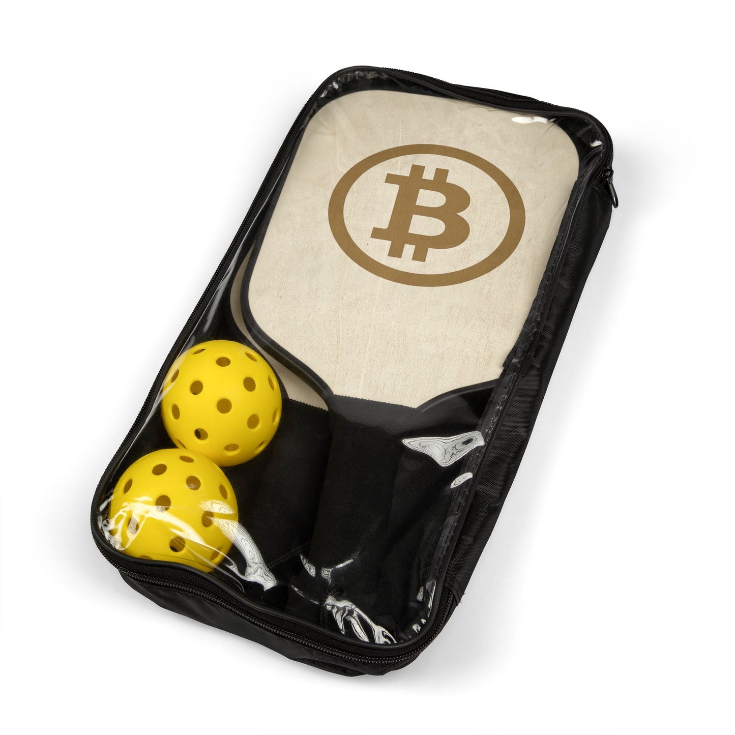 Bitcoin Pickleball Set, Paddle and Ball Kit for Enthusiasts, Unique Sports Gift, Fun Pickleball Accessories