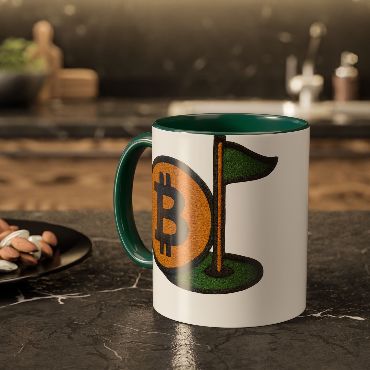 Colorful Bitcoin Golf Mug, Golf Lovers, Cryptocurrency Enthusiasts, Fun Gift for Holidays, Coffee Cup