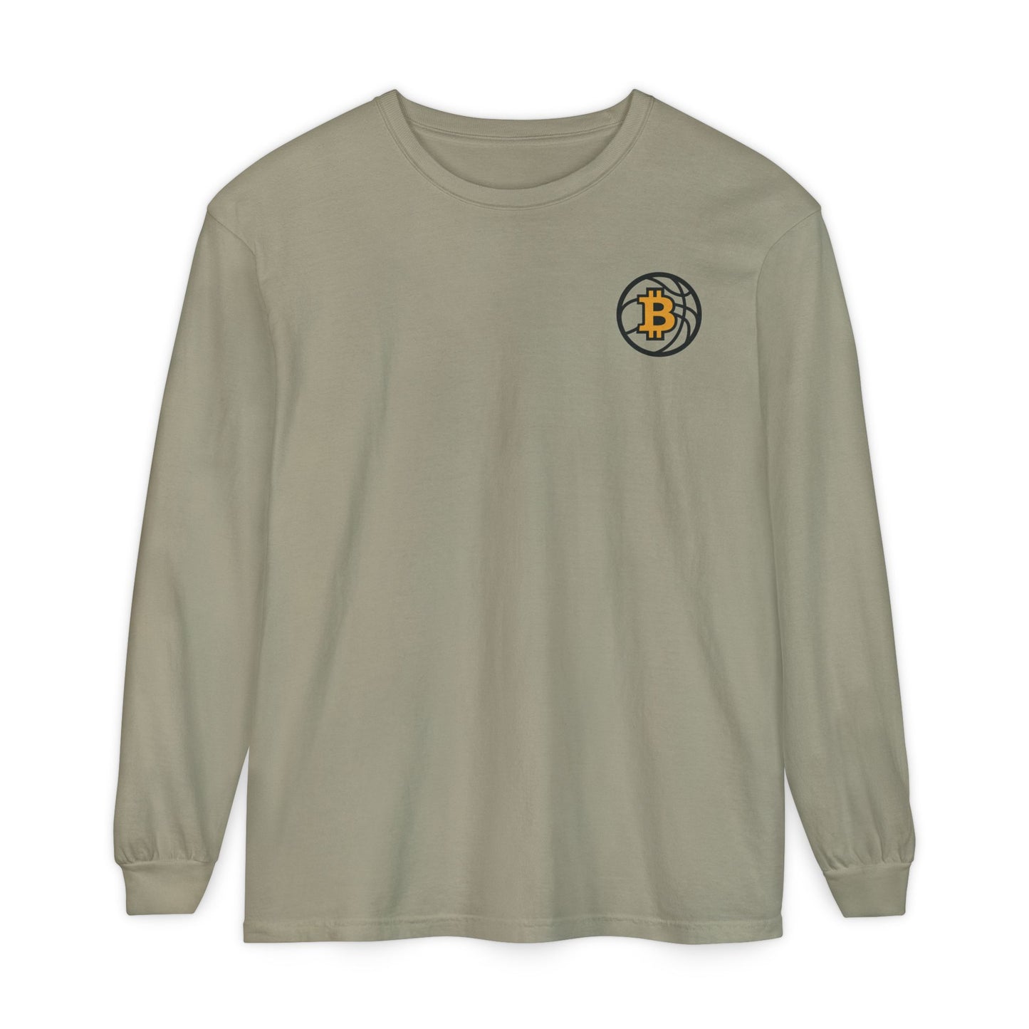Bitcoin Basketball Long Sleeve T-Shirt - Casual Wear, Minimalist Style, Everyday Comfort, Streetwear Essentials