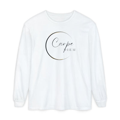 Camiseta de manga larga Carpe Diem, camiseta motivacional, moda unisex, uso diario, regalo para amigos, corte holgado.