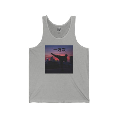 "Ten Thousand Times" Chinese - Jersey Tank with Inspirational Design, Cool Athletic Wear, Casual Summer Top, Perfect Gift for Fitness Lovers, Stylish Graphic Tee