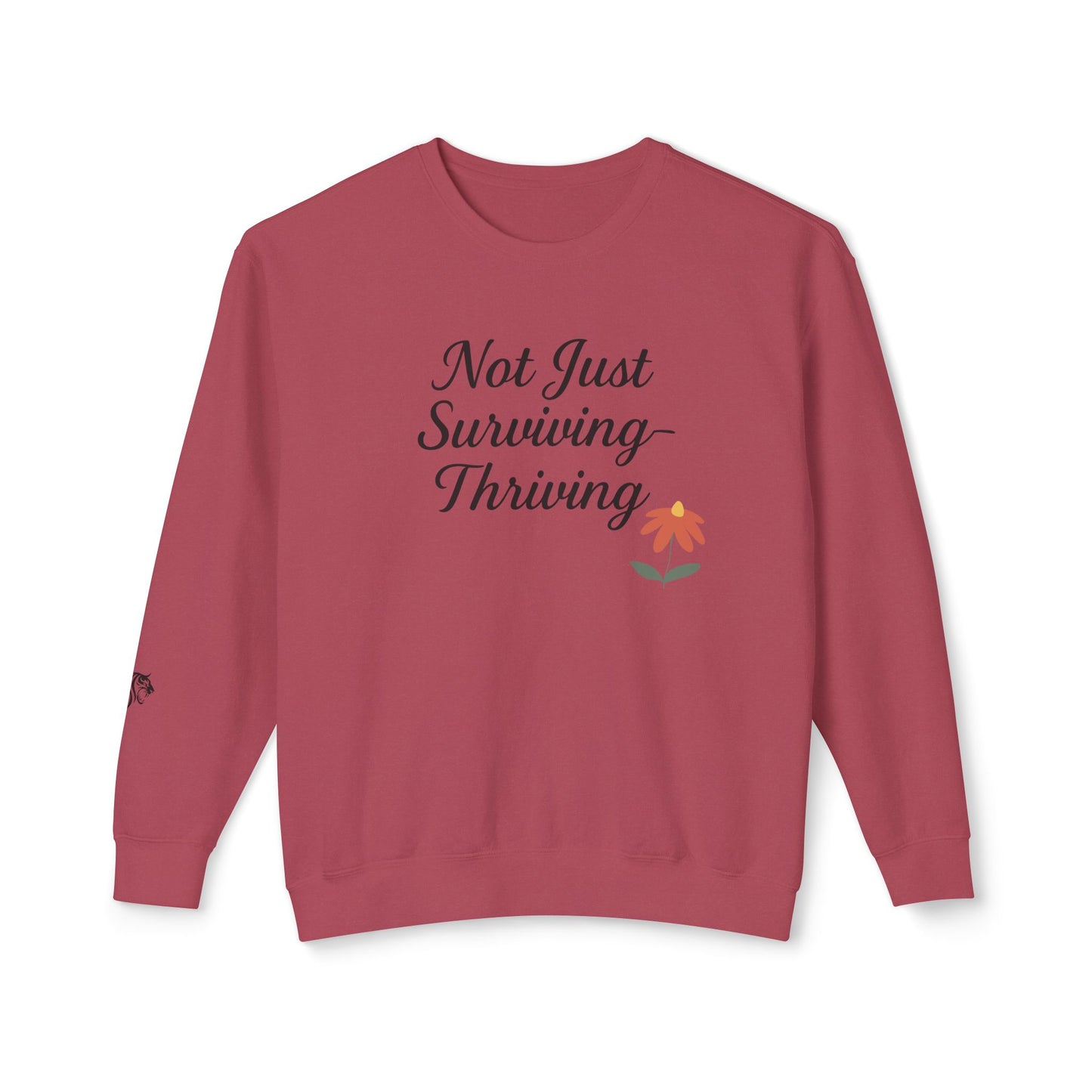 DV Awareness Crewneck Sweatshirt - Not Just Surviving, Thriving, Cozy for Resilience, Encouragement, Everyday Wear, Self-Care