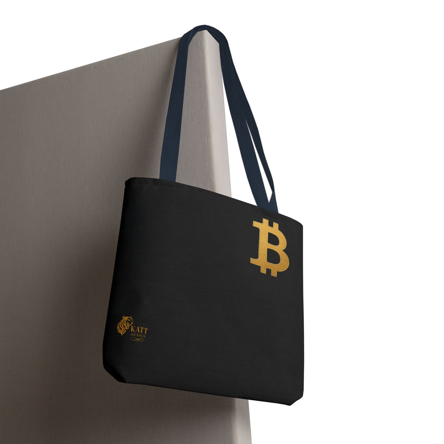 KATT Design, LLC - Cryptocurrency Tote Bag, Bitcoin, Eco-Friendly, Stylish Networker, AOP Design, Perfect for Tech Lovers