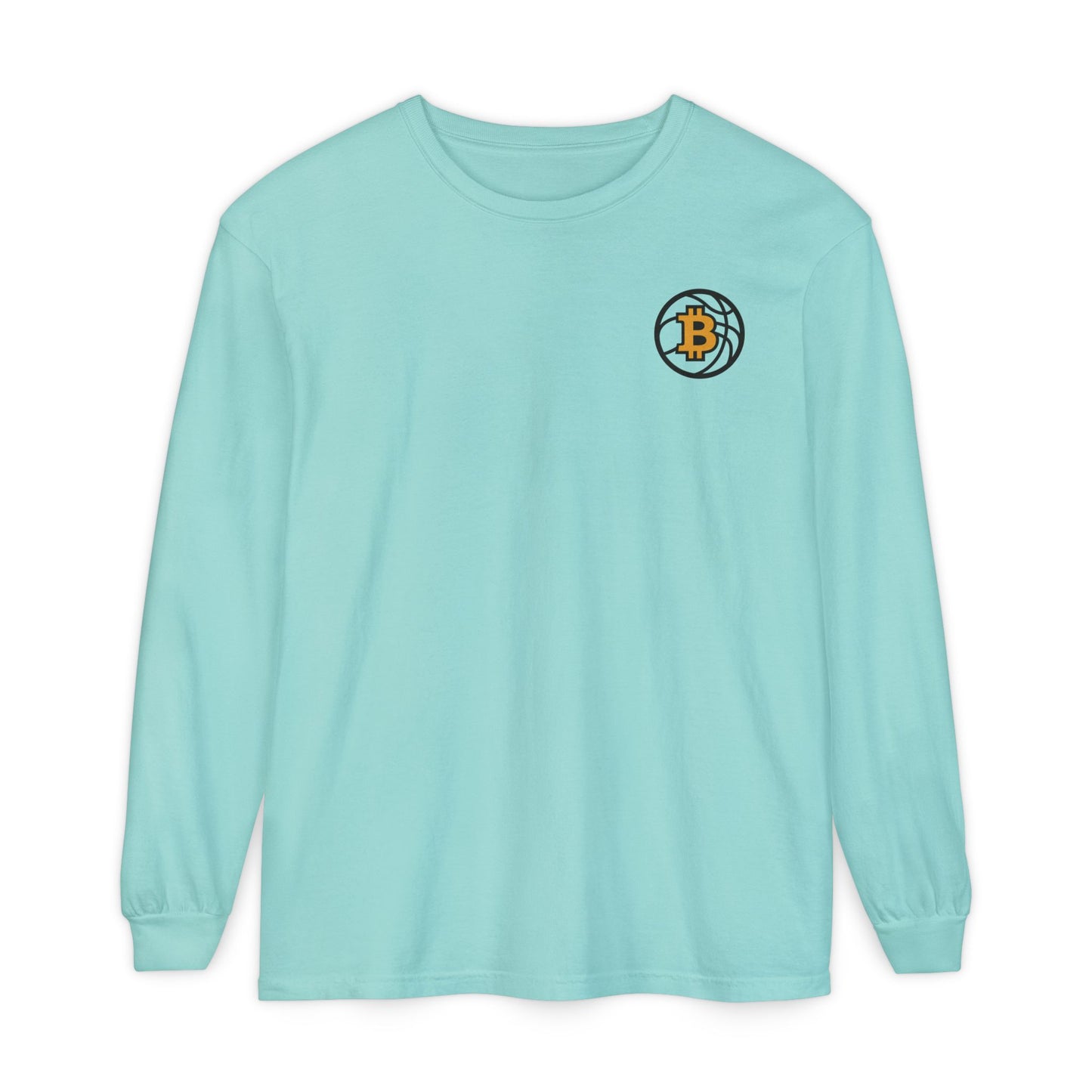 Bitcoin Basketball Long Sleeve T-Shirt - Casual Wear, Minimalist Style, Everyday Comfort, Streetwear Essentials