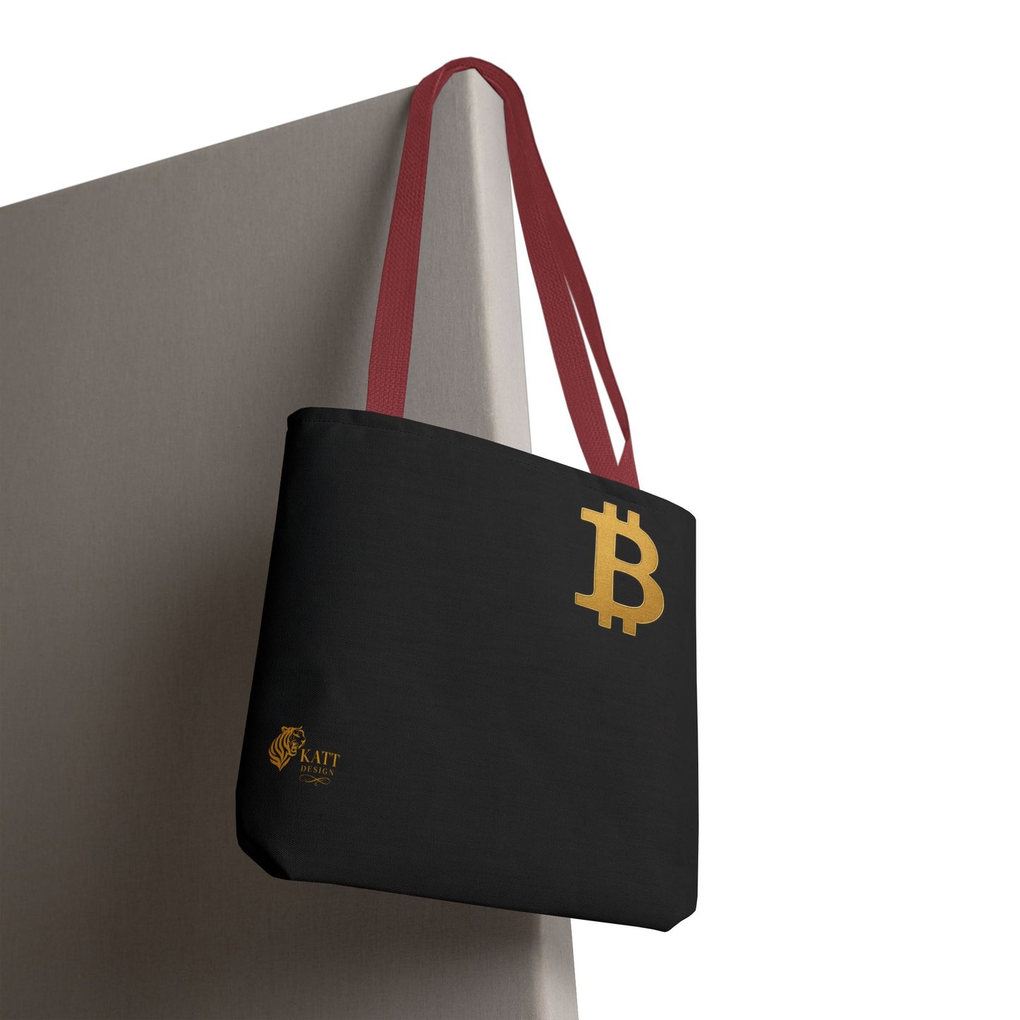 KATT Design, LLC - Cryptocurrency Tote Bag, Bitcoin, Eco-Friendly, Stylish Networker, AOP Design, Perfect for Tech Lovers