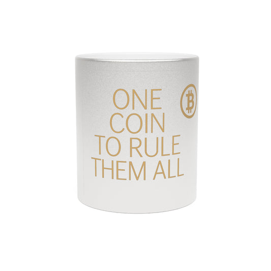 Bitcoin Metallic Mug - Gold/Silver Coffee Cup, Cryptocurrency Gift, Digital Currency Lover, Tech Enthusiast Mug