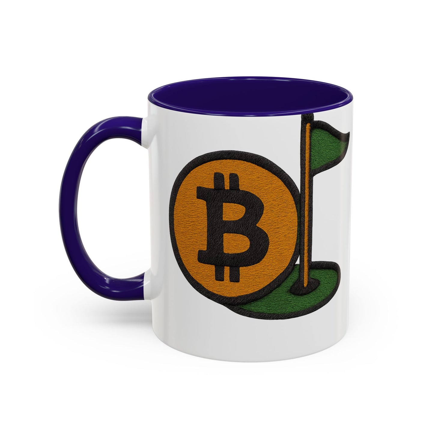 Colorful Bitcoin Golf Mug, Golf Lovers, Cryptocurrency Enthusiasts, Fun Gift for Holidays, Coffee Cup