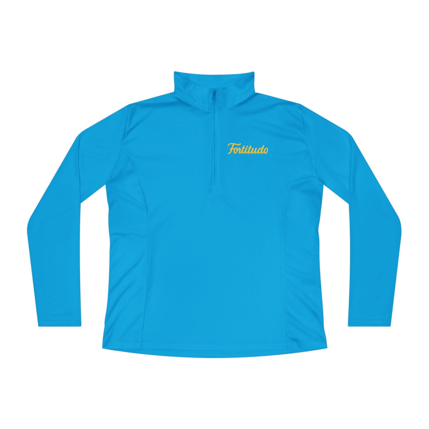 Fortitudo; "Strength, Endurance, Courage" -Elegant Quarter-Zip Pullover - Stylish Athletic Wear, Casual Outerwear, Sports Pullover, Personalized Style