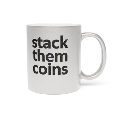 Metallic Bitcoin Mug - Ideal for Coffee Lovers, Unique Gift for Cryptocurrency Enthusiasts, Perfect for Home or Office Use, 11oz