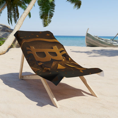 Toalla de playa Bitcoin, accesorio criptográfico para el verano, toalla única para días de playa, regalo para entusiastas de las criptomonedas, artículo de moda para la piscina. 