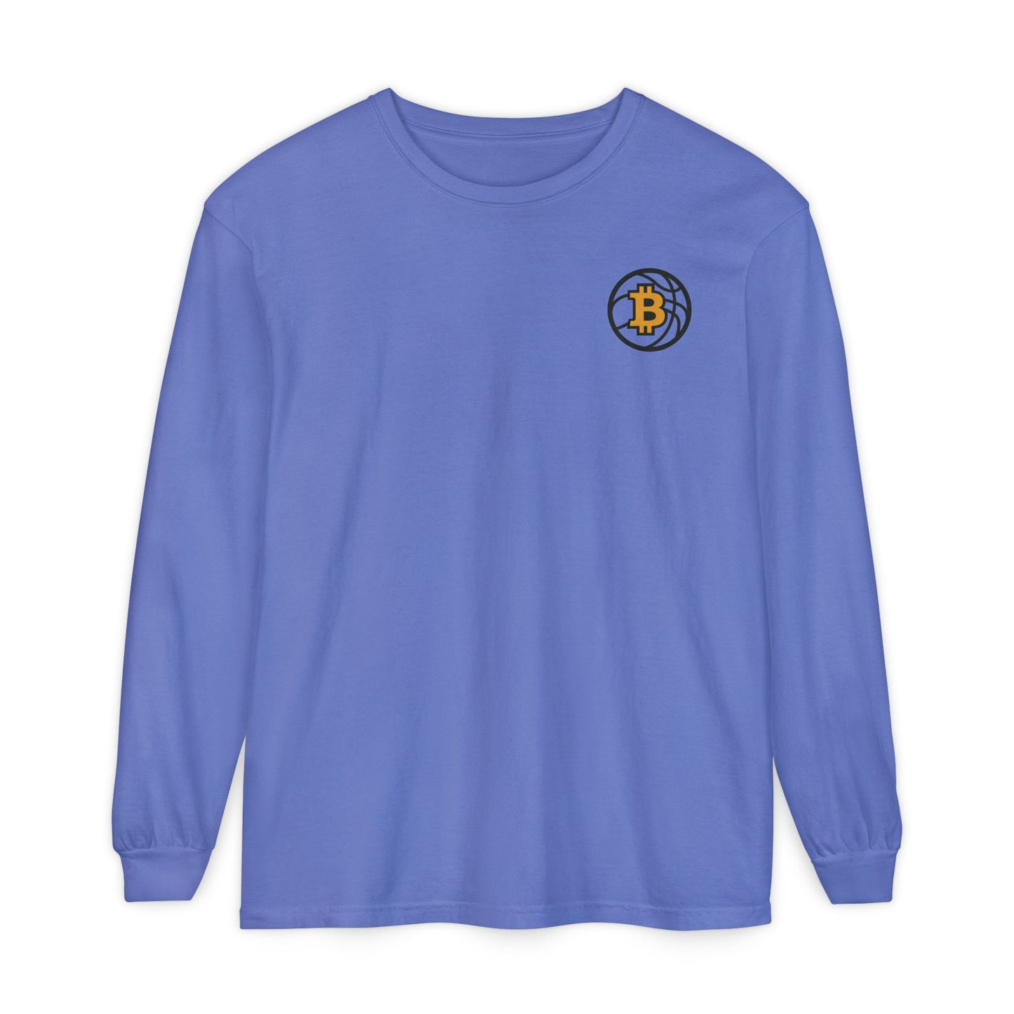 Bitcoin Basketball Long Sleeve T-Shirt - Casual Wear, Minimalist Style, Everyday Comfort, Streetwear Essentials