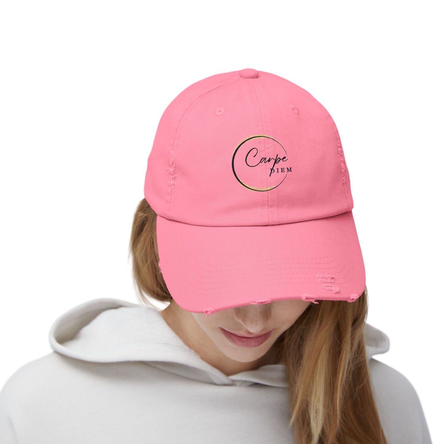 Gorra desgastada: Carpe Diem; "Aprovecha el día" - Gorra, ropa informal, regalo elegante, accesorio de verano, prenda inspiradora 