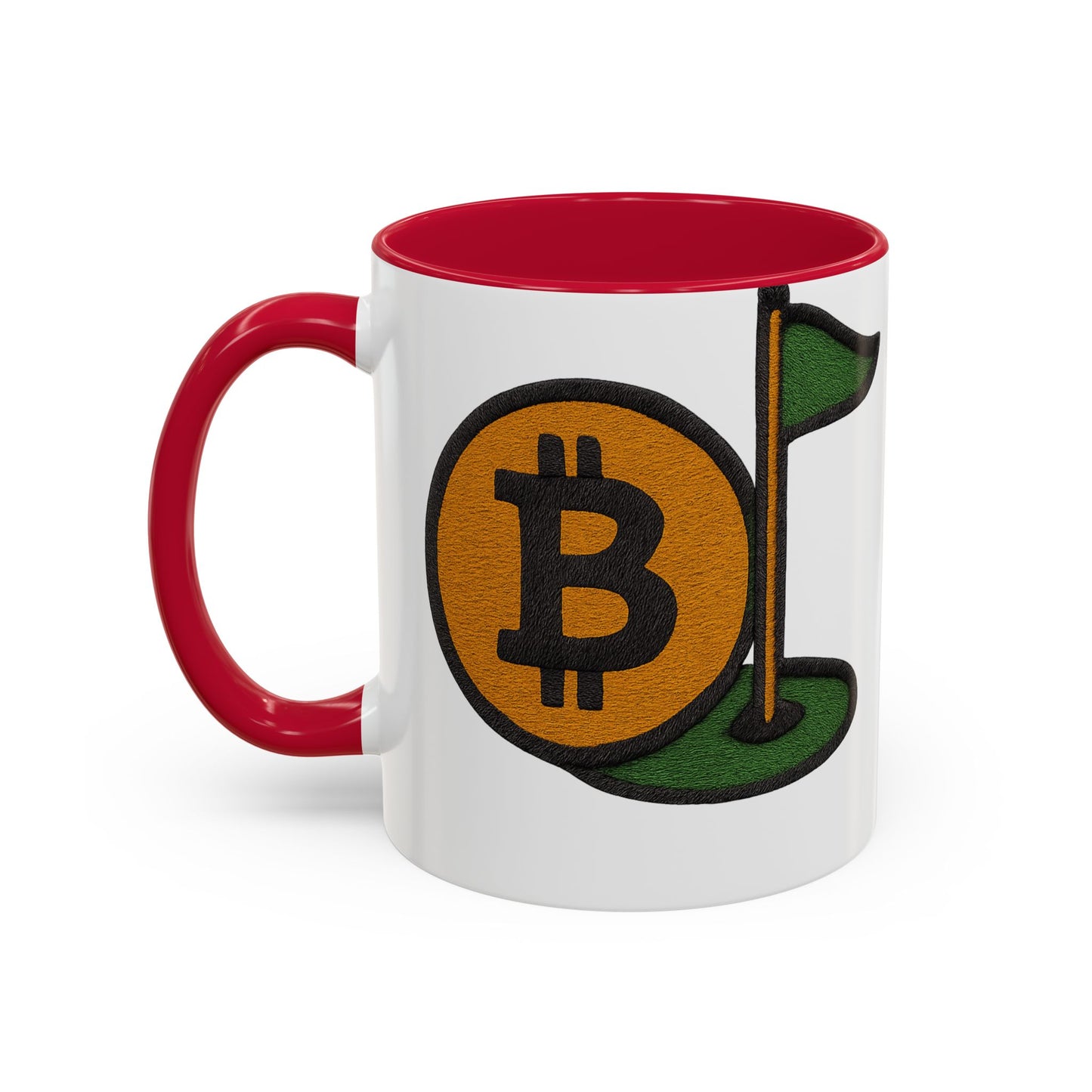 Colorful Bitcoin Golf Mug, Golf Lovers, Cryptocurrency Enthusiasts, Fun Gift for Holidays, Coffee Cup