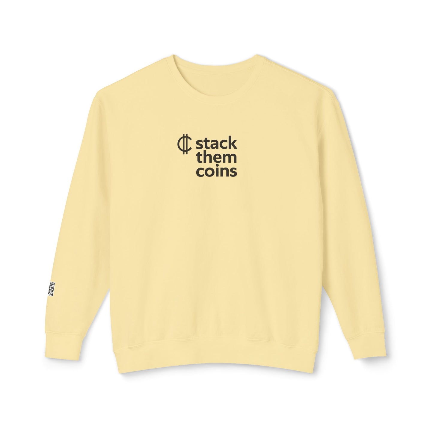 Cryptocurrency/Bitcoin Crewneck Sweatshirt - Stack Them Coins, Cozy for Saving, Crypto Enthusiast, Everyday Wear, Bitcoin Enthusiast