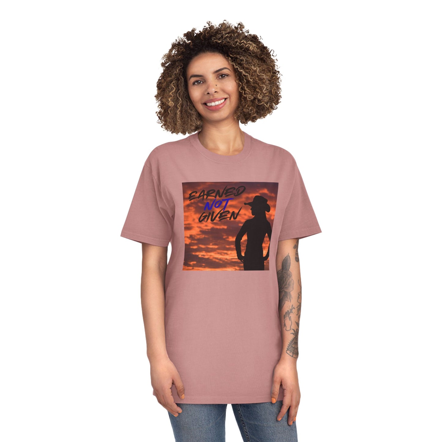 “Earned Not Given” Cowboy Sunset T‑Shirt