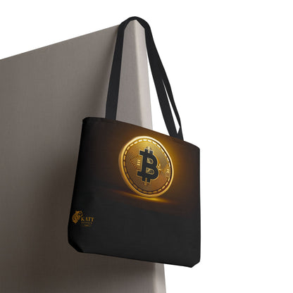 Bolsa de criptomonedas, bolsa de Bitcoin, regalo ecológico, diseño AOP, ideal para amantes de la tecnología.