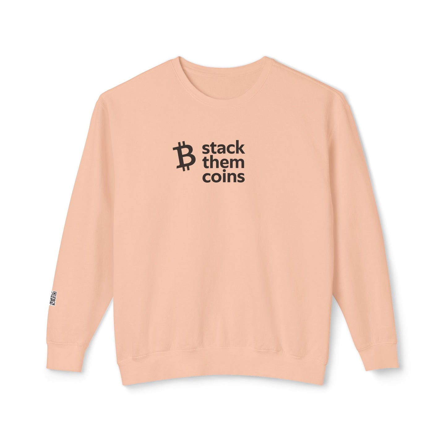 Bitcoin/Cryptocurrency Crewneck Sweatshirt - Stack Them Coins, Cozy for Saving, Crypto Enthusiast, Everyday Wear, Bitcoin Enthusiast
