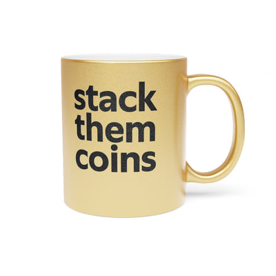 Metallic Bitcoin Mug - Ideal for Coffee Lovers, Unique Gift for Cryptocurrency Enthusiasts, Perfect for Home or Office Use, 11oz