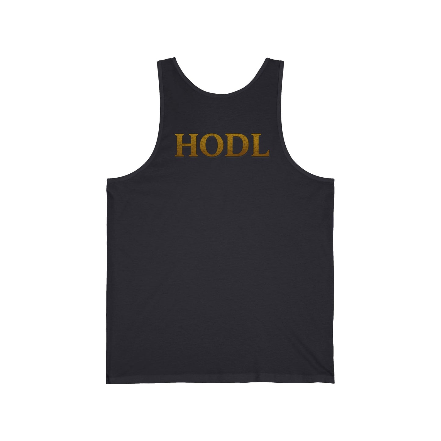 Bitcoin HODL Unisex Jersey Tank - Crypto Enthusiast Top, Summer Wear, Graphic Tee, Gift for Investors, Casual Fitness Shirt