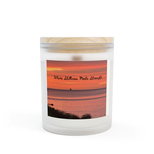 Sunset Coast Frosted Glass Candle — 11oz Aromatic Home Décor