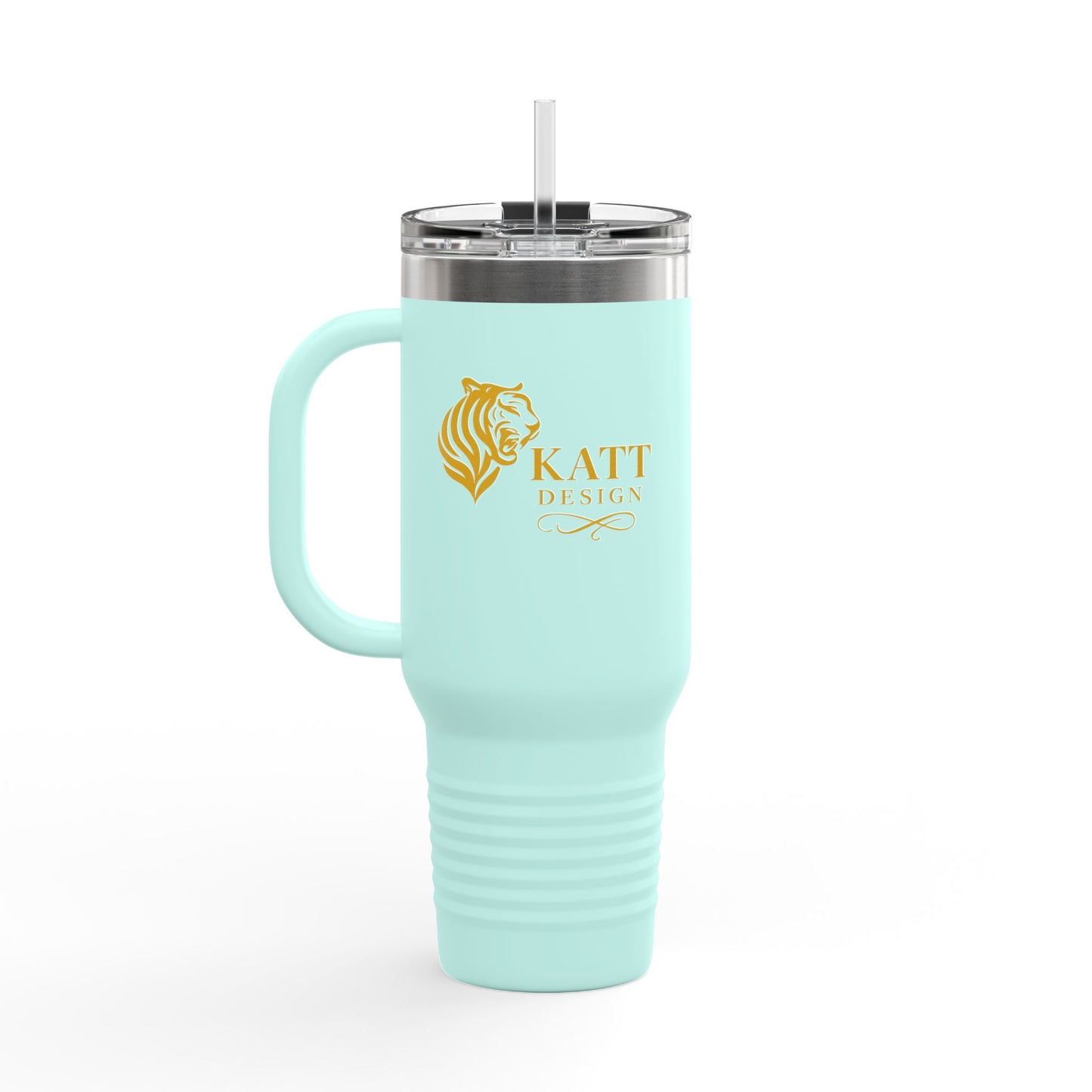 Fortitudo; "Strength" KATT Design, LLC - Insulated Travel Mug with Strength Motif - Perfect for Coffee Lovers, Gifts, On-the-Go Hydration, Outdoor Adventures