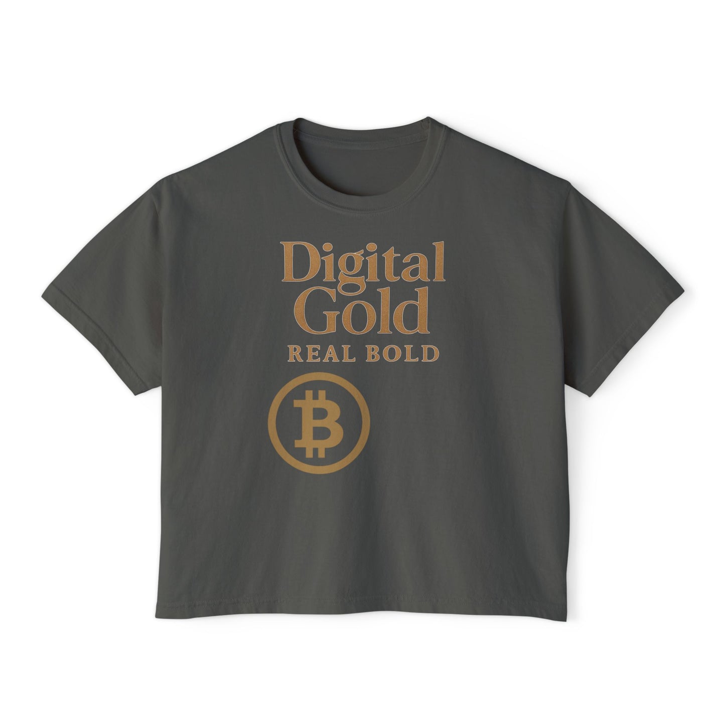 Digital Gold - Women's Boxy Tee, Inspirational Graphic Tee, Crypto Lover Gift, Everyday Wear, Motivational Shirt