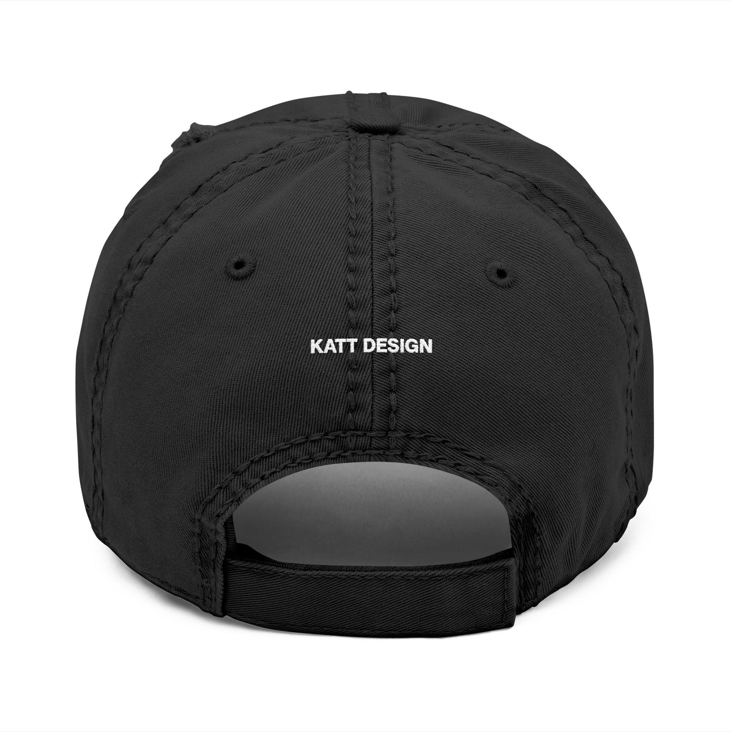 KATT Design, LLC; Distressed Hat with Embroidery, Casual Cap, Adjustable Hat