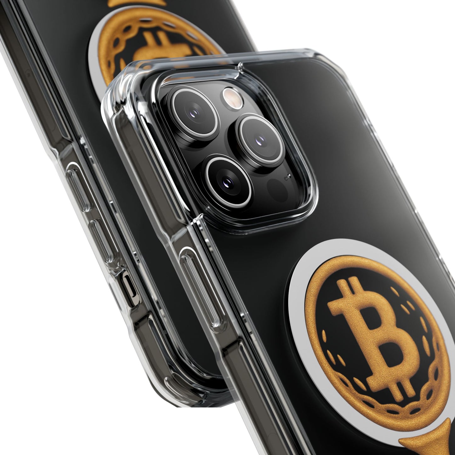 Bitcoin Magnetic Clear Impact Case for iPhone, Cryptocurrency Phone Cover, Tech Lovers