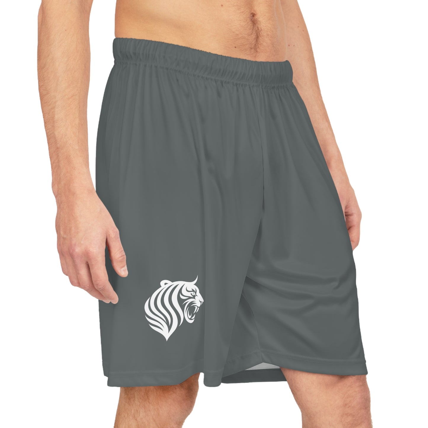 KATT Design, LLC Basketball Shorts with Tiger Graphic - Activewear for Sports, Gym, Summer, Gifts for Athletes, Casual Wear