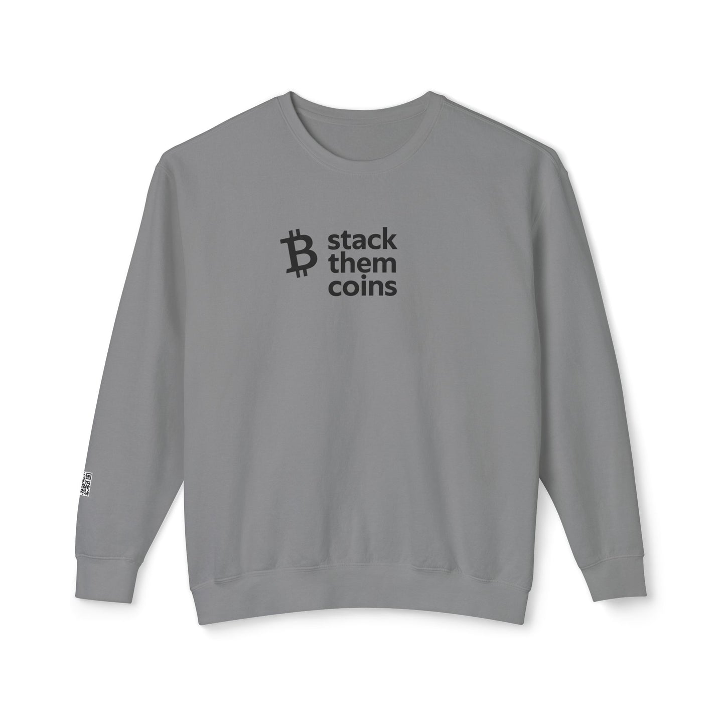 Bitcoin/Cryptocurrency Crewneck Sweatshirt - Stack Them Coins, Cozy for Saving, Crypto Enthusiast, Everyday Wear, Bitcoin Enthusiast