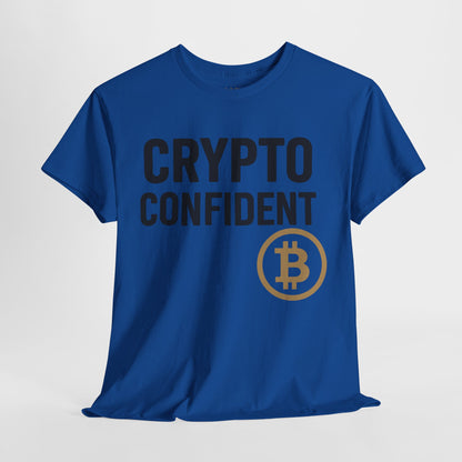 Camiseta unisex de algodón grueso Crypto Confident: amantes de las criptomonedas, ropa informal, entusiastas de la tecnología, camisetas de criptomonedas