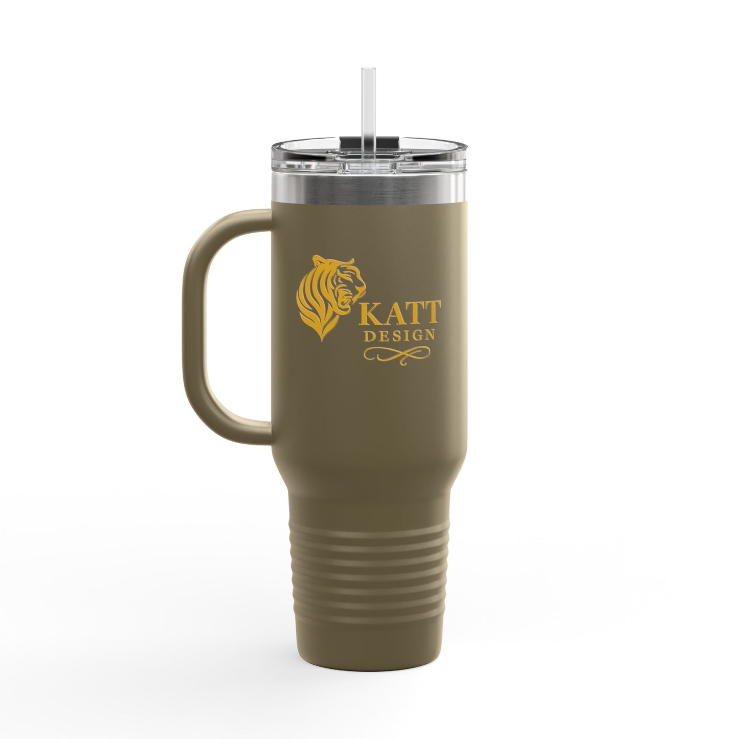 Fortitudo; "Strength" KATT Design, LLC - Insulated Travel Mug with Strength Motif - Perfect for Coffee Lovers, Gifts, On-the-Go Hydration, Outdoor Adventures