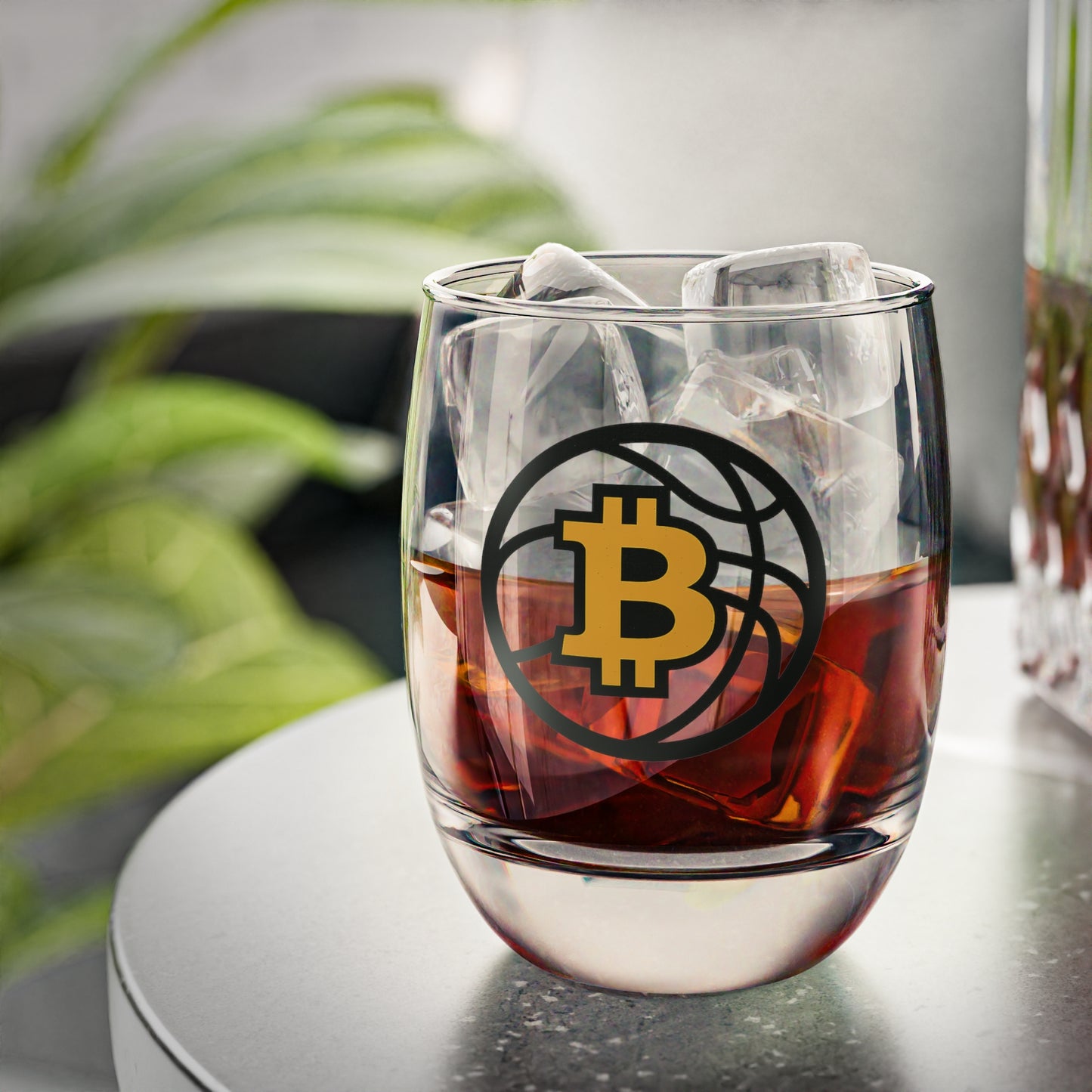 Bitcoin Basketball Whiskey Glass, Sports Lovers, Home Bar Essentials, Crypto Drinkware, Perfect for Gifting