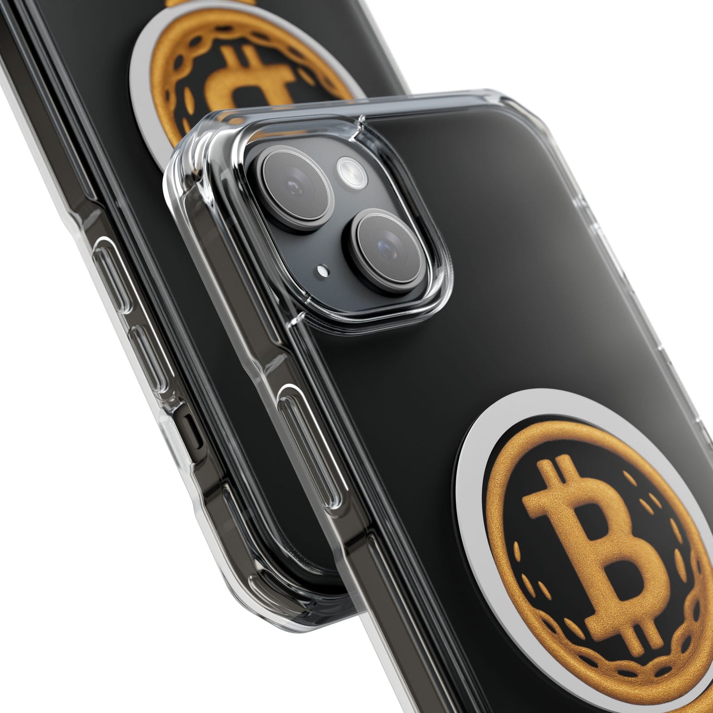 Bitcoin Magnetic Clear Impact Case for iPhone, Cryptocurrency Phone Cover, Tech Lovers