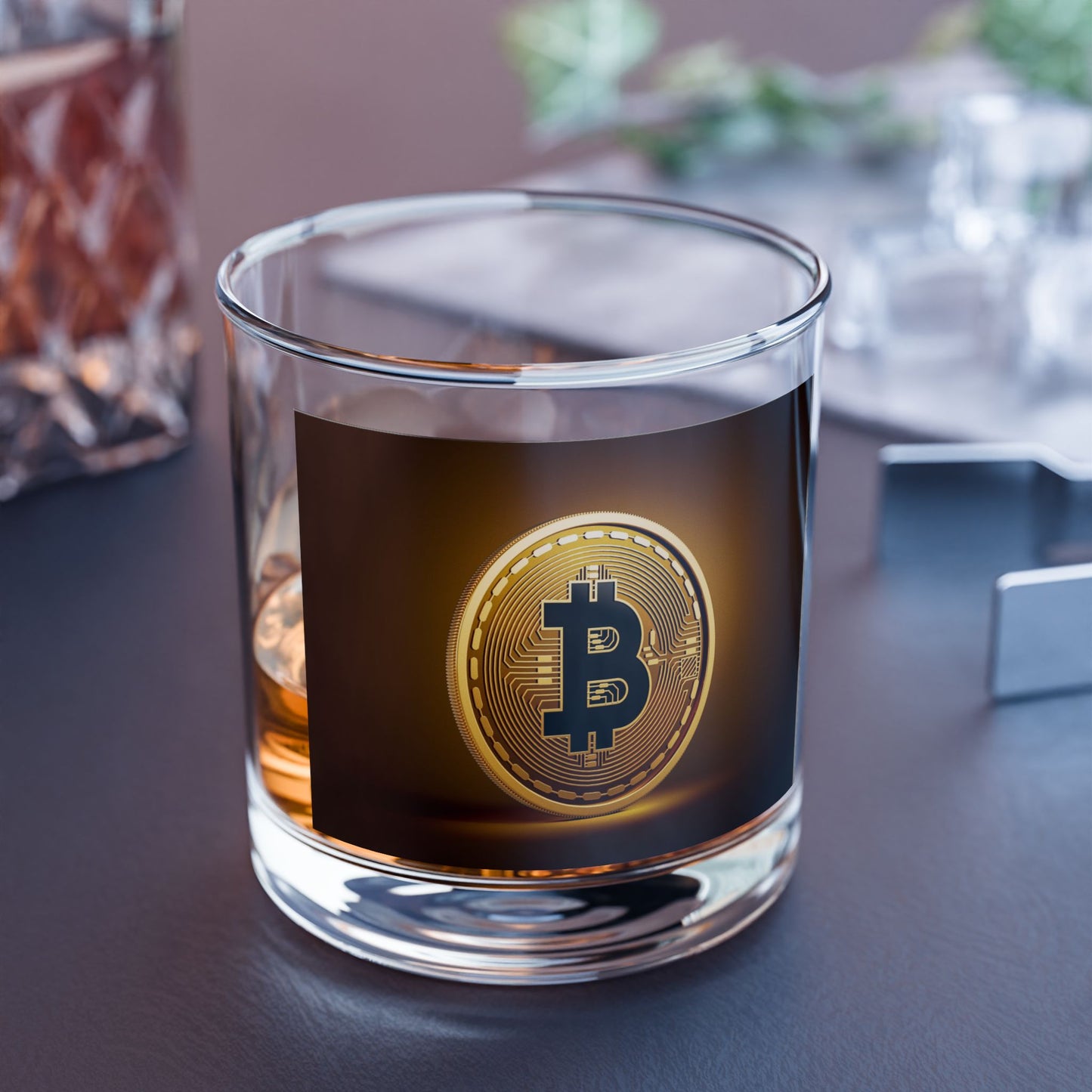 Bitcoin Rocks Glass | 10oz Whiskey Tumbler |Whiskey Fans, Home Bars, Collectors, Unique Decor Item