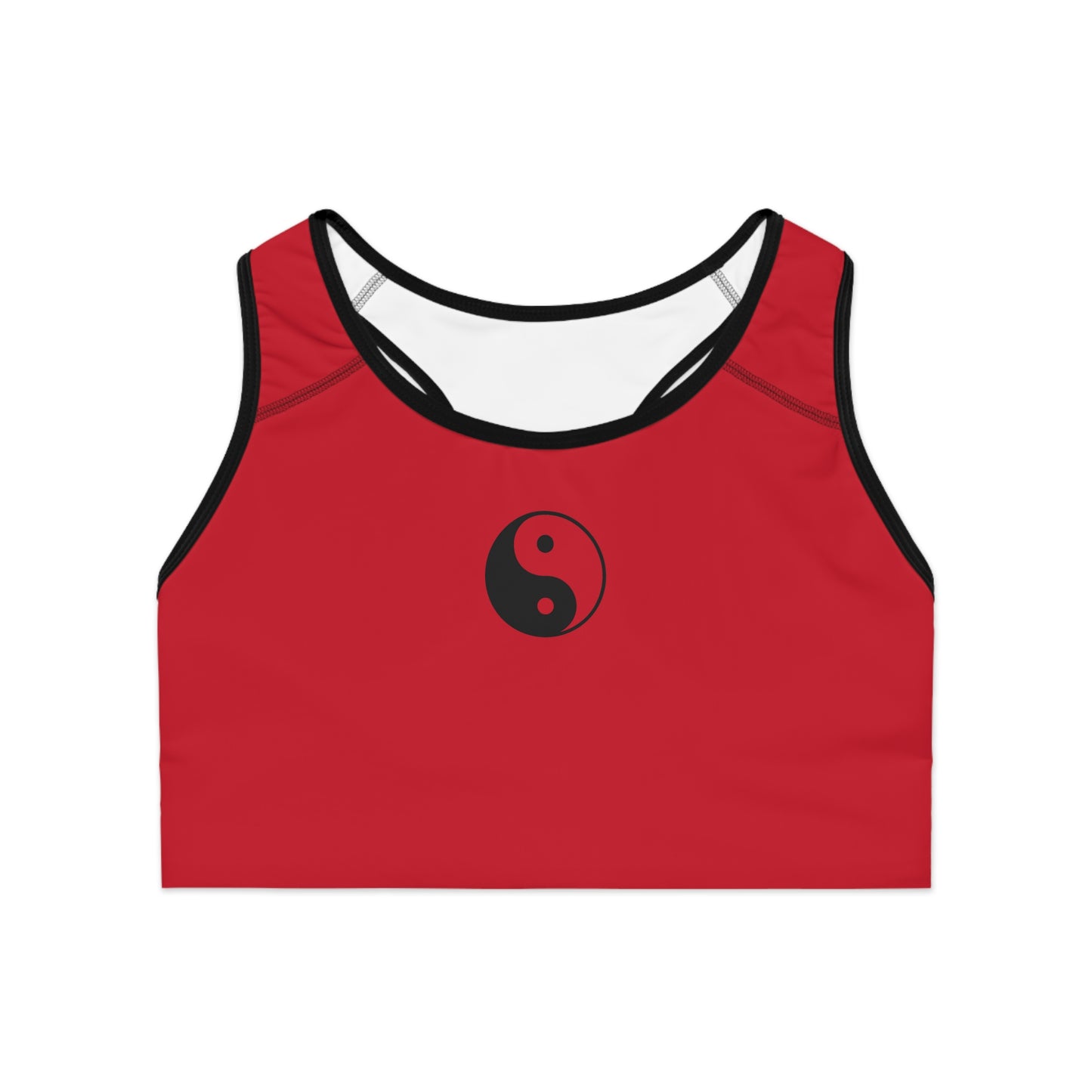 Yin Yang Sporty Sports Bra, Activewear for Yoga, Gym, & Fitness - Workout Gear, Gift for Athletes, Trendy AOP Design